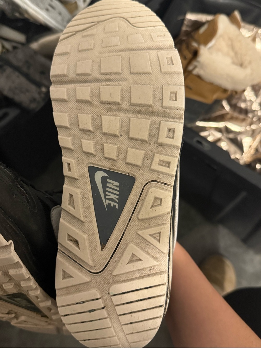 Nike Black and White Running Shoe with White Swoosh - Picture 3 of 4